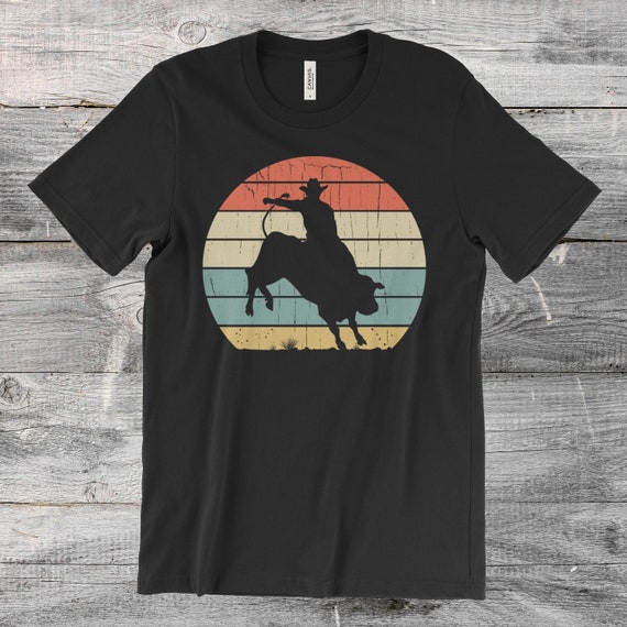 Vintage Rodeo Tshirt Bull Riding Sunset Vintage Rodeo Tshirt Bull Riding Sunset