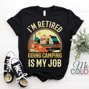 Camping-T-shirt, Rolig campingtröja, Campingpresenttröja, Camping-T-shirt, Campingälskare, Campinglinne, Campingluvtröja, Gåvor, bild 1