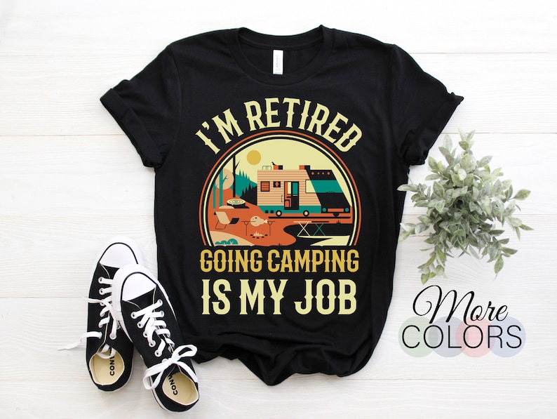 Camping-T-shirt, Rolig campingtröja, Campingpresenttröja, Camping-T-shirt, Campingälskare, Campinglinne, Campingluvtröja, Gåvor, bild 1
