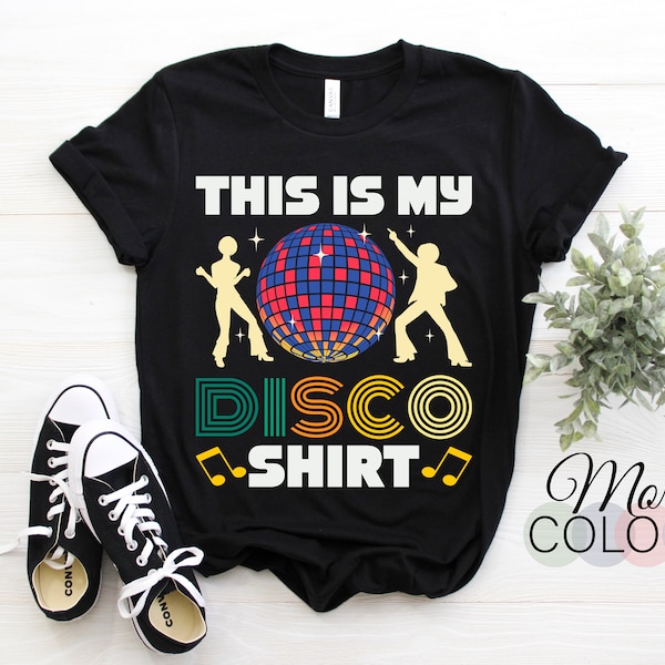 This Is My Disco Shirt Costume 1970s Funky 70 Styles Peace Men 70's Disco Funny T-Shirt, Retro Vintage Roller Disco Party, Gift Dance Shirt