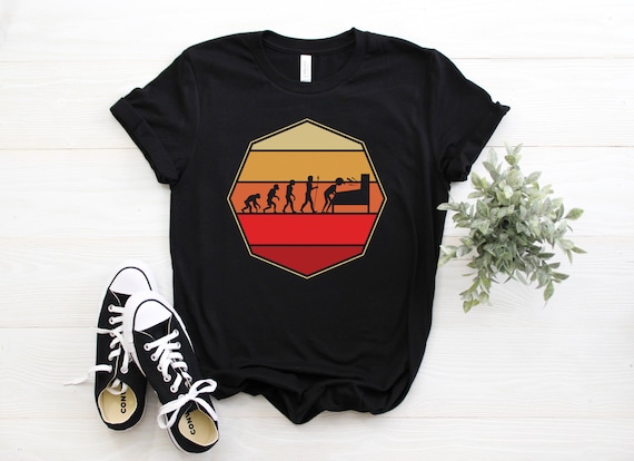Vintage Pinball Evolution T-Shirt Pinball Player Retro Vintage Pinball Evolution T-Shirt Pinball Player Retro