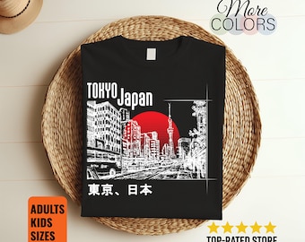 Tokyo Japan Tshirt Japanese City Graphic Tee Urban Streetwear Anime Travel Souvenir Culture Fashion Gift