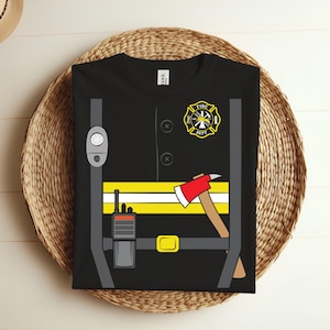 Kids Firefighter Halloween Costume Boys Girls Kids Fire Chief Gift T-Shirt, Boys Girls Firemen Outfit, Firefighting Job Work Lovers Gift,