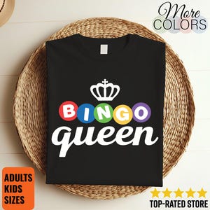 Bingo Queen Women&#39;s  T-Shirt, Bingo Shirt, Bingo Gift, bingo Vintage Shirt, Bingo TShirt, Bingo Tee, Bingo Lover, Bingo Player, I love Bingo
