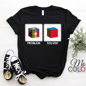 Rubik Cube Retro Vintage Colorful Cube Game Math T-Shirt, Rubiks Cube Costume Gifts, Rubik&#39;s Solve Lover Birthday Present Shirts, Funny Tees