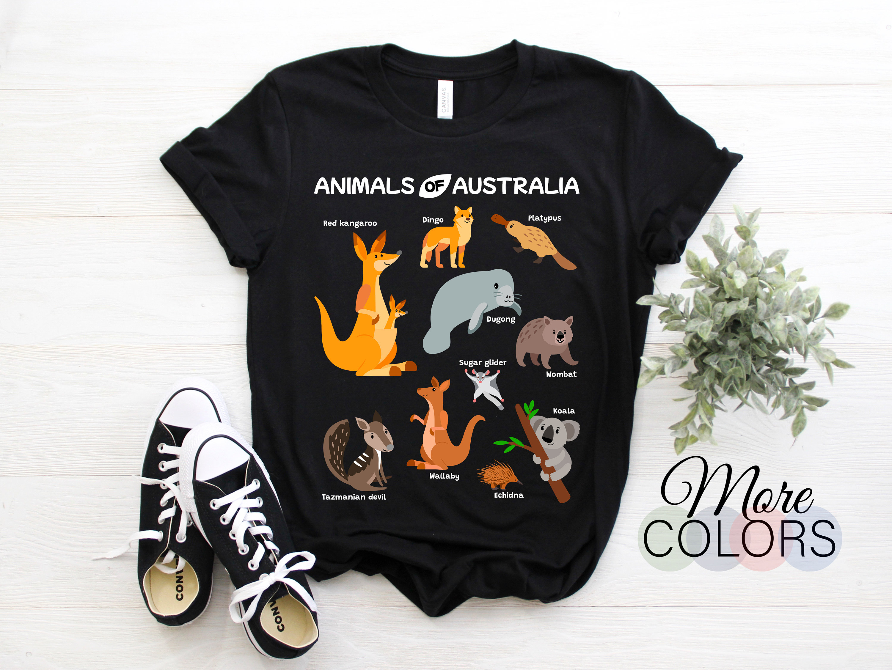 Animals Of Australia Australian Animal Educational Aussie Gift T-Shirt, Travel Visit Souvenir Birthday Christmas Present Family FriendS Tees