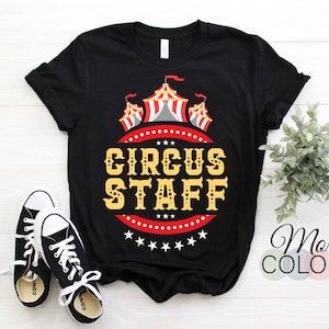 Circus Staff Costume Carnival Vintage T-Shirt, Clowns Ringmaster Tamer Taming Tee, Kids Birthday Children Party Present, Circus Lover Gifts,