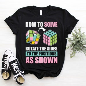 Rubik Cube Retro Vintage Colorful Cube Game Math T-Shirt, Rubiks Cube Costume Gifts, Rubik&#39;s Solve Lover Birthday Present Shirts, Funny Tees