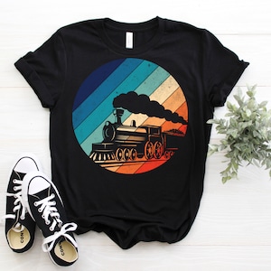 Train Railroad Vintage T-Shirt, Model Old Retro Big Model Locomotive Gifts, Funny Engineer Trains TShirt, Adult, Youth, Kids, Toddler, Tees