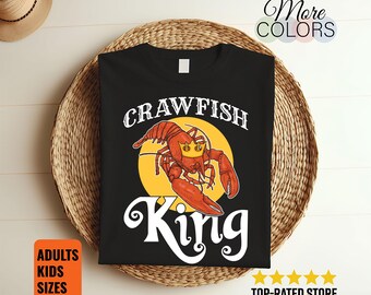 Crawfish Boil King Master Vintage T-Shirt, Funny Crawfish Gift, Cooking Seafood Pot Chef, Fishing Fisherman Present, Mothers Day Fathers Day