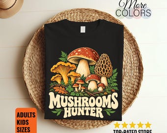 Mushroom Hunter Shirt, Woodland Fungi Tee, Foraging Lover Gifts, Cottagecore Nature Graphic, Mycology Enthusiast Outfit, Morel Forest Design
