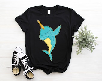 Narwhal T-Shirt, Narwhal Gift, Narwhal TShirt, Unicorn Tee, Whale, Cute Narwhal, Narwhal Lover, Kids Girls Birthday Party, Save The Narwhals
