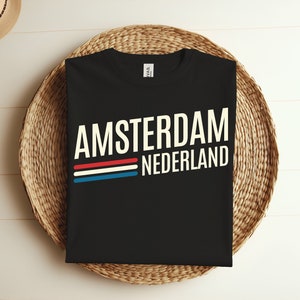 Amsterdam Netherlands Retro Nederland Holland Dutch Flag T-Shirt, Pride Support Netherlands Tee, Perfect Gift Nederland Style Vintage Shirt,