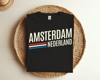 Amsterdam Netherlands Retro Nederland Holland Dutch Flag T-Shirt, Pride Support Netherlands Tee, Perfect Gift Nederland Style Vintage Shirt,
