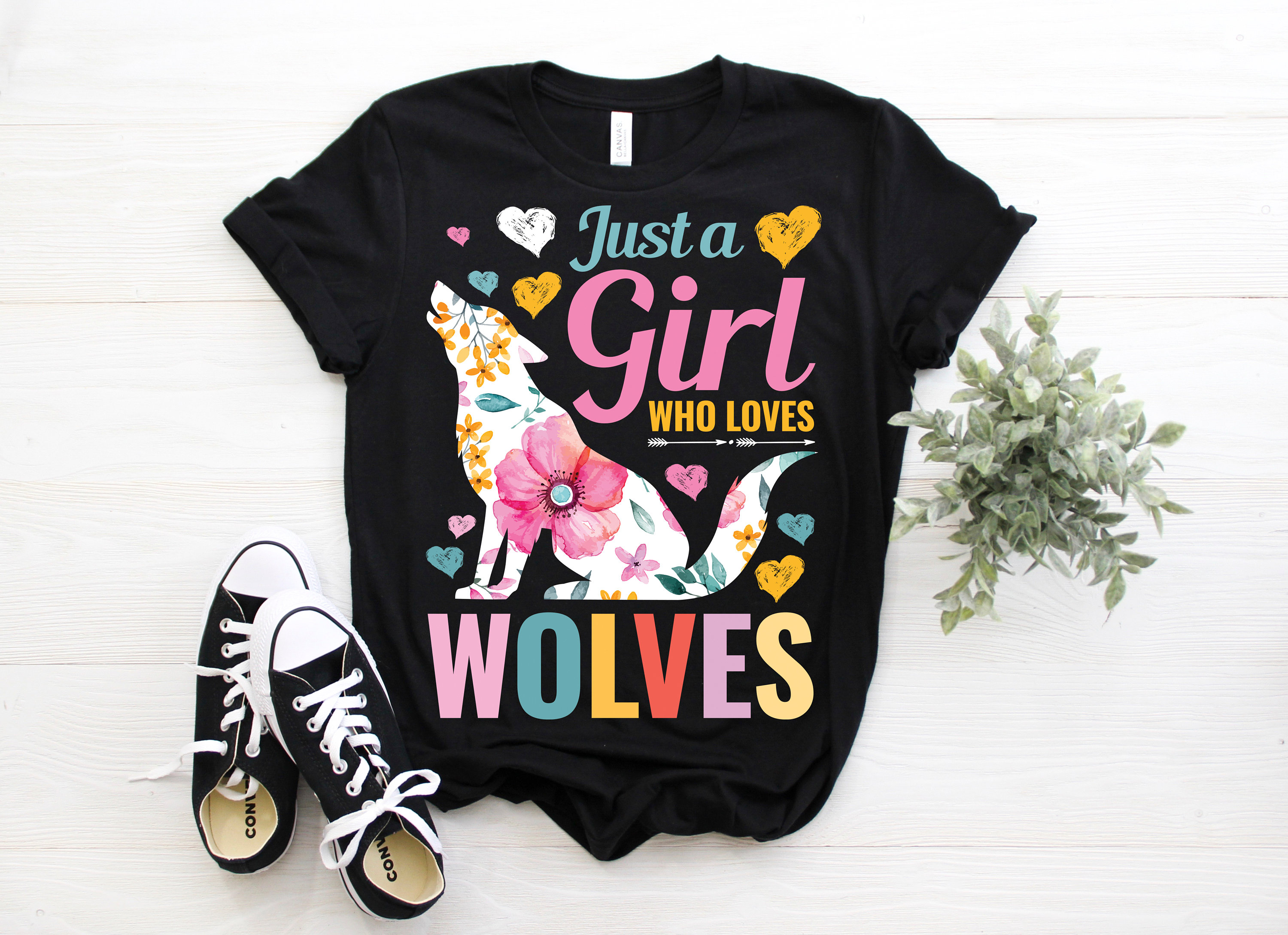 Just A Girl Who Loves Wolves T-Shirt Just A Girl Who Loves Wolves T-Shirt