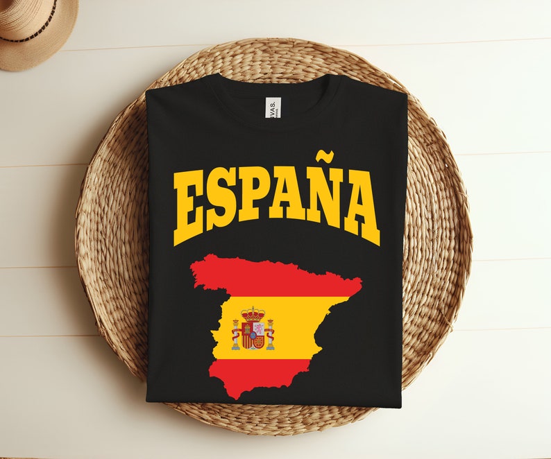 Spain Map T Shirt Women Men Kids Spanish Flag Red España Tshirt, Gift