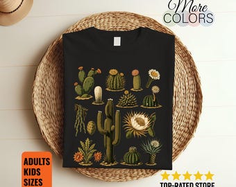 Cactus Succulent T-Shirt Botanical Plant Desert Nature Gardener Lover Cute Cacti Gift Tee