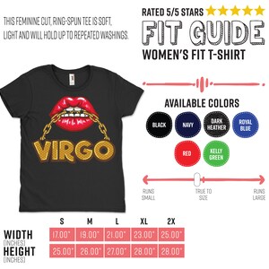 Virgo Girl Lips Horoscope Zodiac Astrological Sign Funny T-Shirt, Born On August 23 September 22 Gifts, Cool Virgo Birthday Present Tee image 3