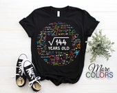 Twelve Years Old Shirt 12th Party 12 Twelfth Square Root 144 Twelve Years Old Shirt 12th Party 12 Twelfth Square Root 144