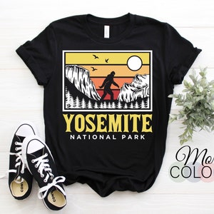 Yosemite National Park US T-Shirt, Bigfoot Sasquatch Yeti USA California Parks Lover Gift, Camping Hiking Travel Souvenirs, Birthday Present image 1