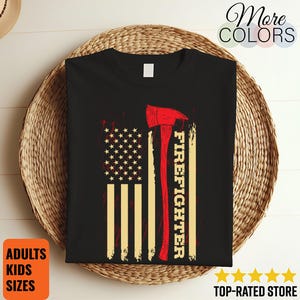Brandweerman T-shirt, Amerikaanse vlag brandweerman T-shirt, brandweerman T-shirts, cadeau voor brandweerman, brandweerman vader, brandweer,