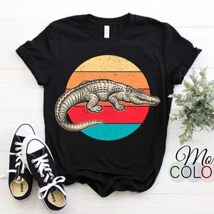 Krokodil, alligator, krokodil, gator, t-shirt, present till djurälskare, vintage retro zoo zoovårdare, cool rolig kostympresent