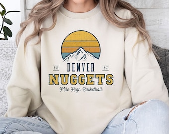 Retro Nuggets Sweater | Denver Nuggets Sweater | Colorado Sunset Design