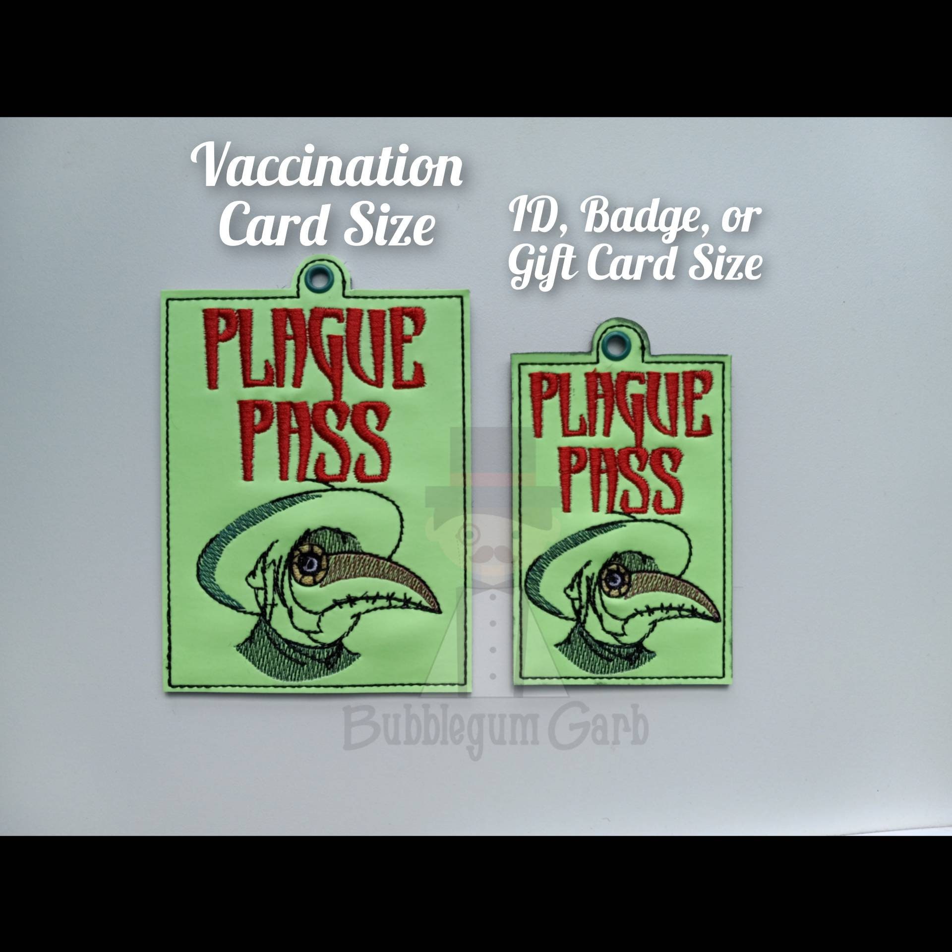 Glow in the Dark Compact Plague Doctor 2 sizes: vaccination card or  ID/badge/giftcard holder.