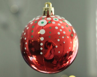 Handpainted Acrylic Mini 3D Tree Decoration Ornament Red Lipstick