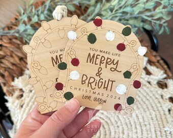 Gepersonaliseerde DIY-vingerafdrukornament | Ambachtelijke kerstmagneet