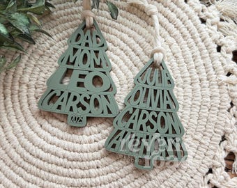 Personalized Family Name Christmas Ornament: Custom Name Holiday Keepsake