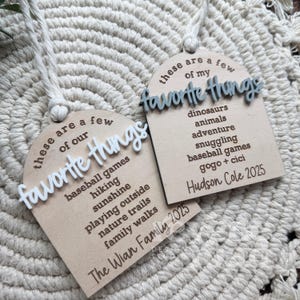 Personalisierte Lieblings Dinge Ornament | Familie Weihnachtsandenken