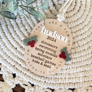 Personalized Favorite Things Ornament | Kids Christmas Keepsake
