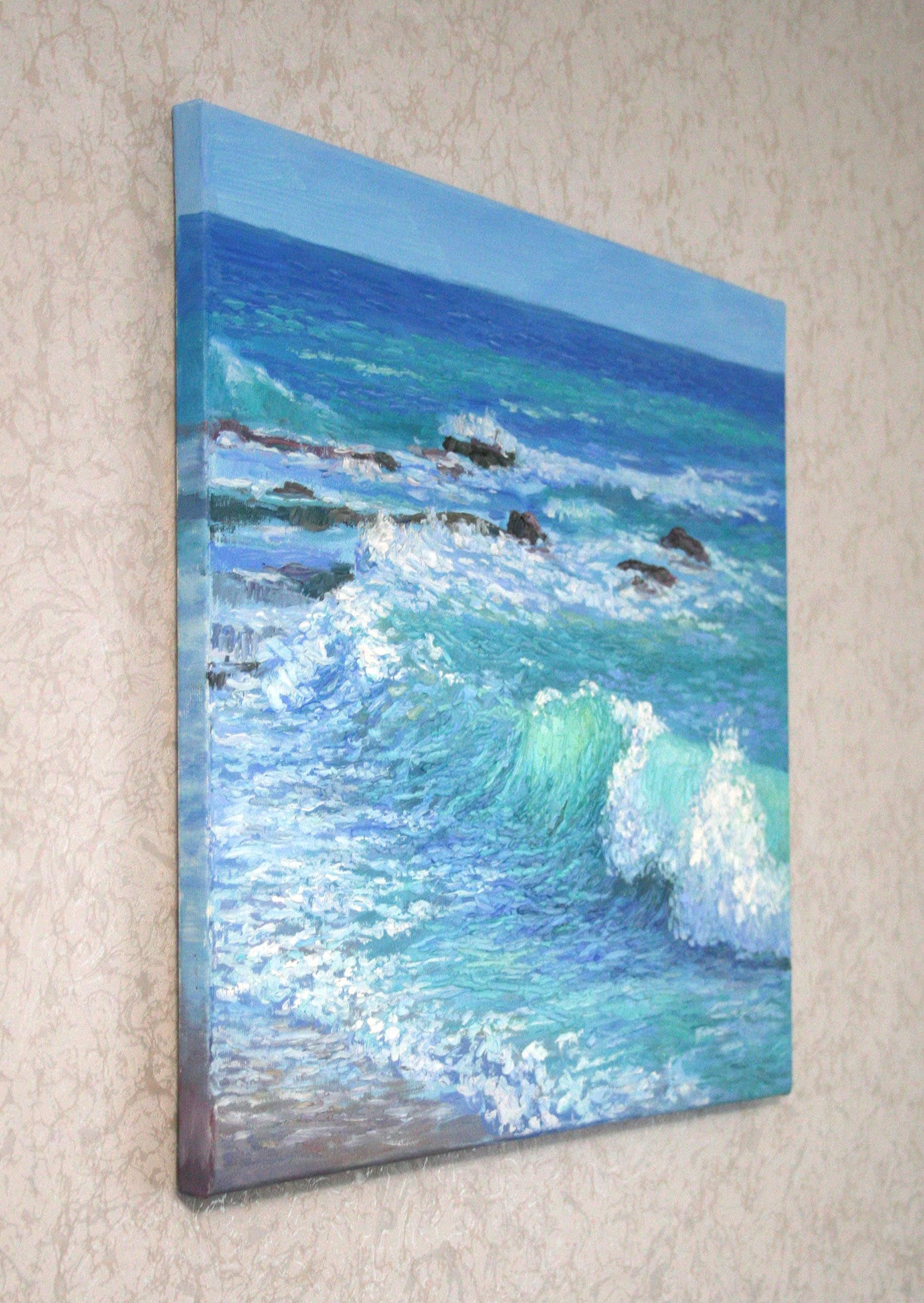 Seascape Painting Original Coastal Wall Art Beach Artwork Etsy