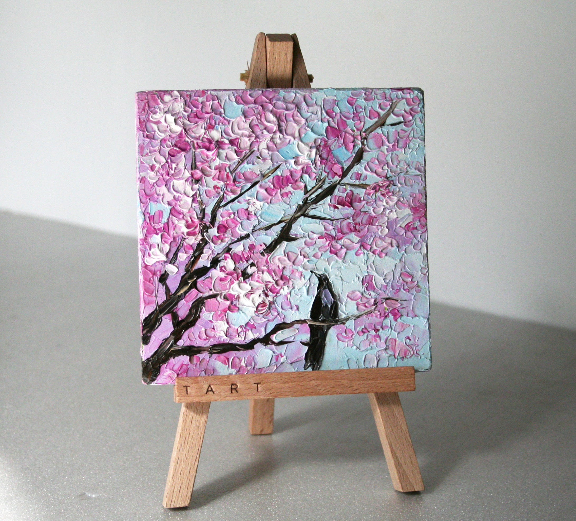 Cherry Blossom Art Small Floral Painting Tiny Framed Art | Etsy