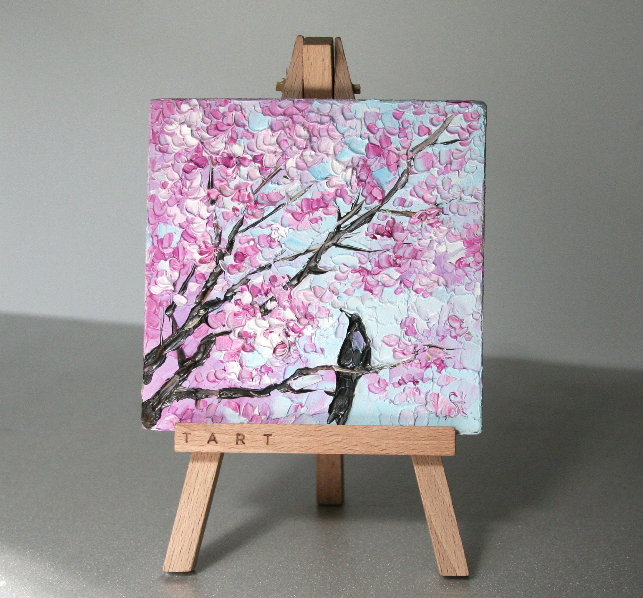 Cherry Blossom Art Small Floral Painting Tiny Framed Art | Etsy