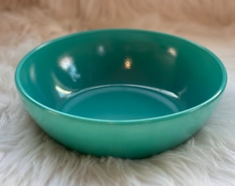 Vintage Turquoise Teal Green Milk Glass Serving Salad Cereal Everyday Bowl MCM Mid Century Platonite Ware