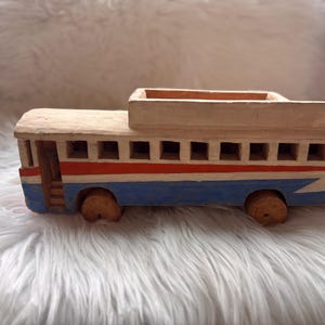Rare Vintage Hand Carved Wood AVM Bus Folk Art Africa African Zimbabwe Collectible Autos Automobiles