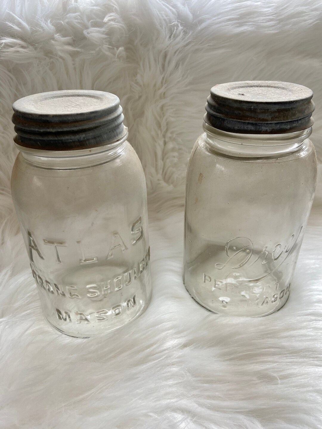 Vintage Antique Drey Perfect Mason Jar and Atlas Strong Shoulder Ball