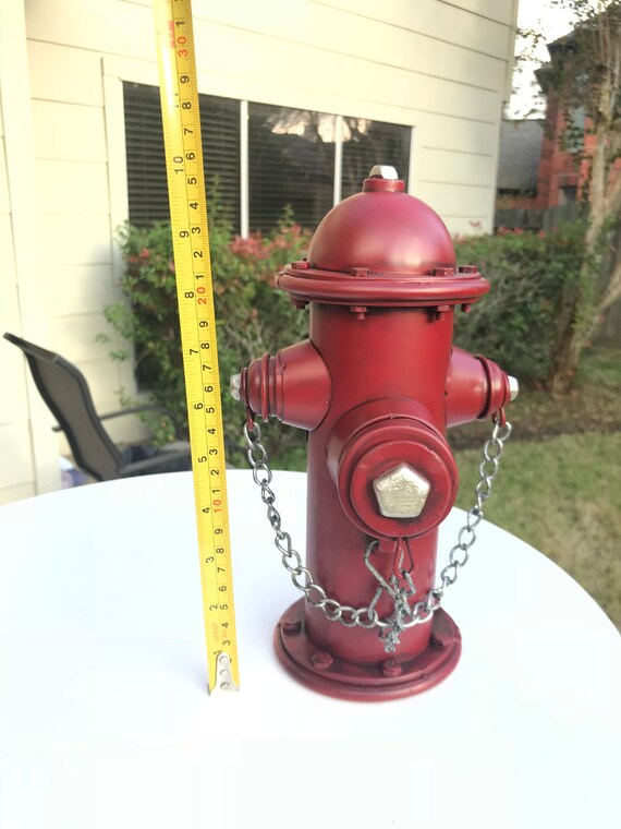 Fire Hydrant Coin Bank Handmade 10 Inches Red Metal Home Etsy
