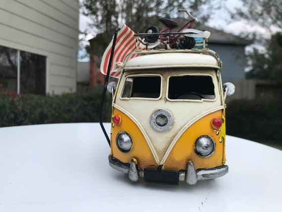 Vintage VW gele 8 inch camper van-Volkswagen miniatuur | Etsy