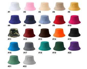 Fashion Plain Bucket Hat 100% Cotton UV Protect Outdoor Activity Gift Protection for Summer Hiking Beach by BeachCoco