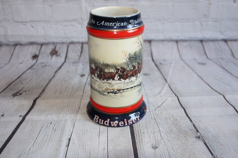 Vintage 1990 Budweiser Beer Stein Budweiser Clydesdales Etsy