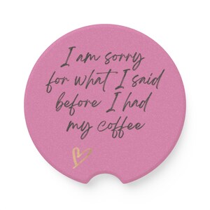 Car Coaster, Funny Coffee Quote, Caffeine Lover Gift, Auto Accessory, Drink Holder, Coffee Addict, Early Riser Cup Holder, Vehicle Coasters