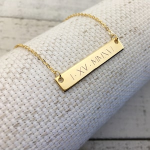 Name necklace Christmas gift,Roman Numerals Necklace,Engraved necklace,custom necklace,personalized jewelry,Special Date