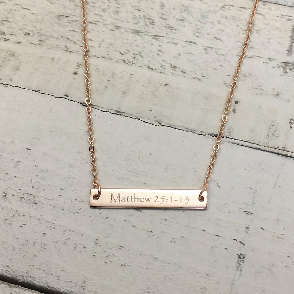 Lululala engraved bar necklace outlet