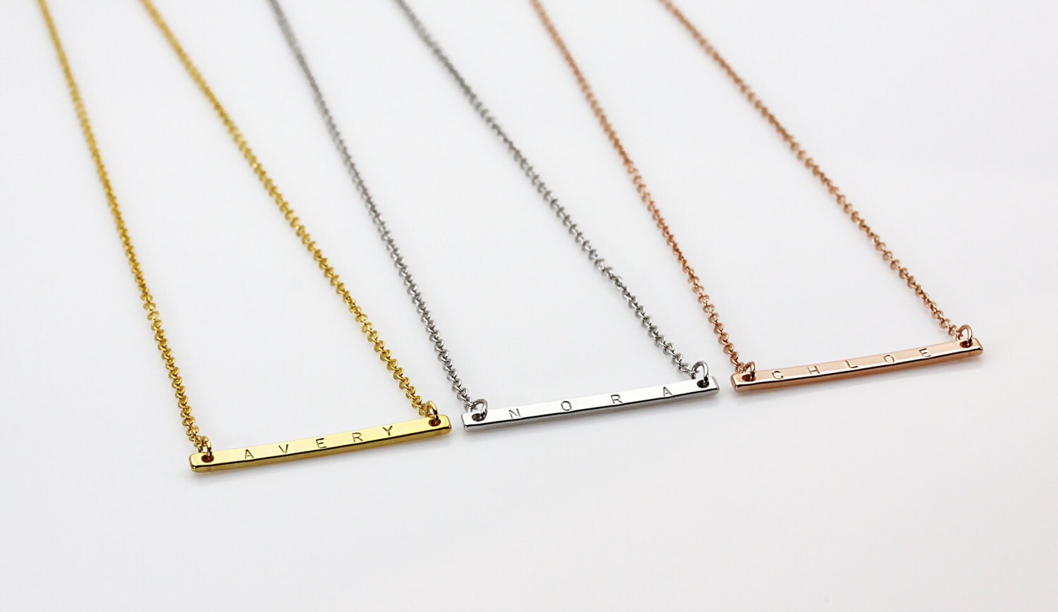 Lululala engraved 2024 bar necklace