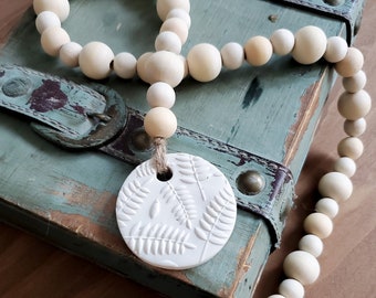 Tiered Tray Decorative Beads / Farmhouse Decor / Wooden Beads