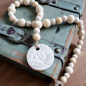 Tiered Tray Decorative Beads / Farmhouse Decor / Wooden Beads