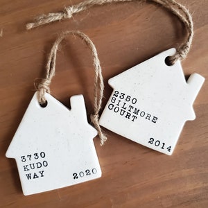 Personalized First Home Christmas Ornament / Address / Housewarming Gift / Clay image 4